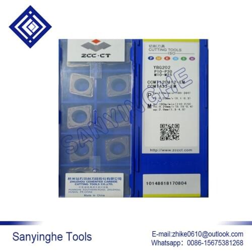 Free shipping high quality 10pcs/lots CCMT120412-EM YBG202 cnc carbide turning inserts