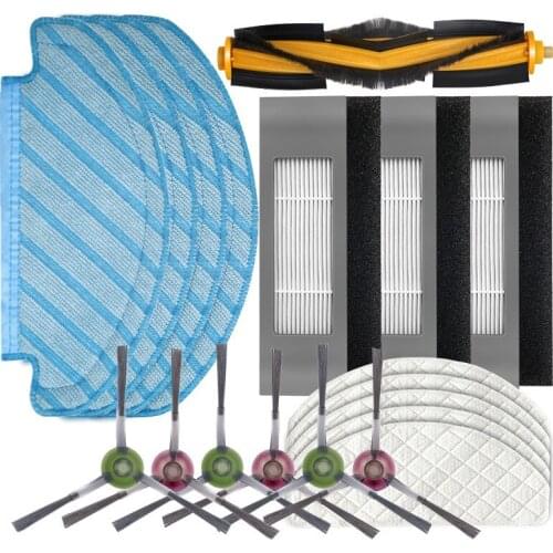 19Pcs Filter Brush Mop Cloth Set for Ecovacs Deebot Ozmo T8 Vacuum Cleaner Parts Brushes Filter Accessories
