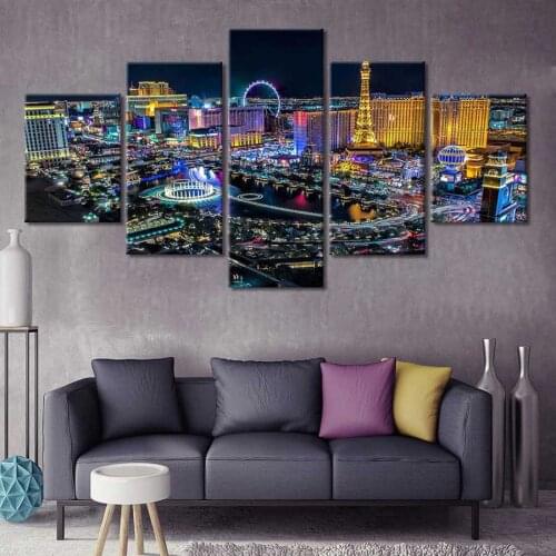 5 Piece Canvas Art Space planet snow lake galaxy Painting Modular Decor Wall art Pictures for Living Room