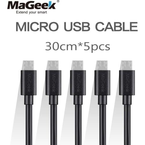 [5-Pieces] MaGeek 30cm/1ft x 5pcs Short Micro USB Cable High Speed Charger Mobile Phone Cables for Samsung HTC Xiaomi