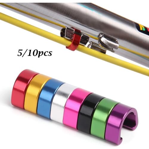 5PCS Multicolor Aluminum Alloy C Shape Brake Cable Line Buckles Clips Derailleur Lines Case C-buckle Clasps Bicyle Hose Acces