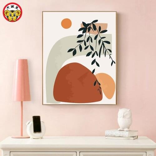 Living room abstract pattern custom hand-painted coloring decorative painting by mumber