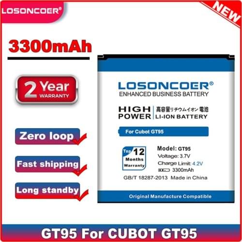 LOSONCOER GT95 3300mAh Battery For CUBOT GT95 Good Quality Mobile Phone Battery