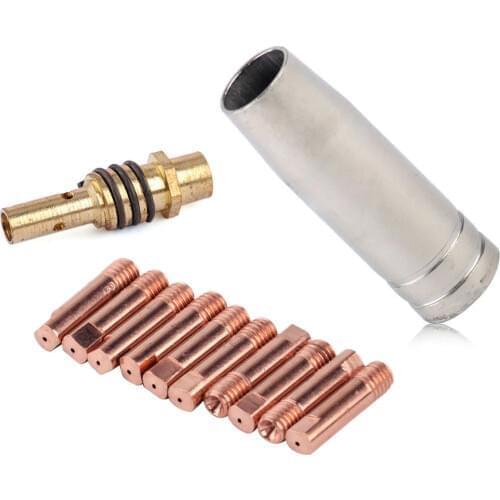 Nozzle Welding Accessories Holder 12pcs/Set MIG/MAG Welding Tips 0.8x25mm