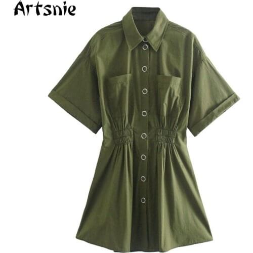 Зеленые летние платья Artsnie China At AliExpress