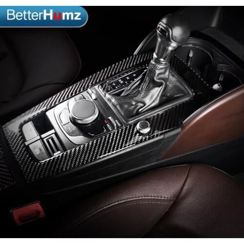 Betterhumz Carbon Fiber Car Center Console Gear Shift Trim Sticker For Audi A3 S3 Auto Styling Interior Decorative Accessories