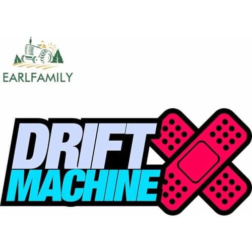 EARLFAMILY 13cm x 5.8cm for Drift Machine Red Bandage Cartoon Car Stickers Scratch-Proof Decal Bumper Waterproof VAN Graphics