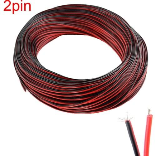 Tinned copper 22AWG 2 pin Red Black cable PVC insulated wire 2P 22 awg stranded wire Electric cable led electronic wire cable