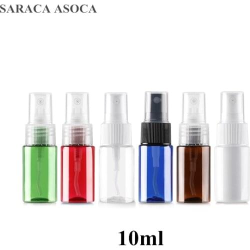 10ml Flat Shoulder Spray Bottle PET Plastic bottle Fine Mist Spray Bottle Pure Dew Dottle Sub-package Trial Bottling 100PCS/LOT