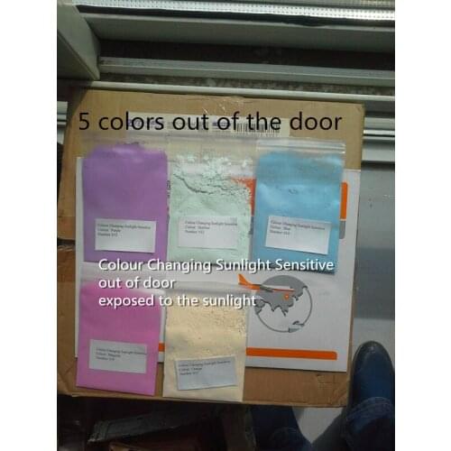Photochromic Pigments powdercolor sunlight sensitiv whenexposed to sunlight /UV light