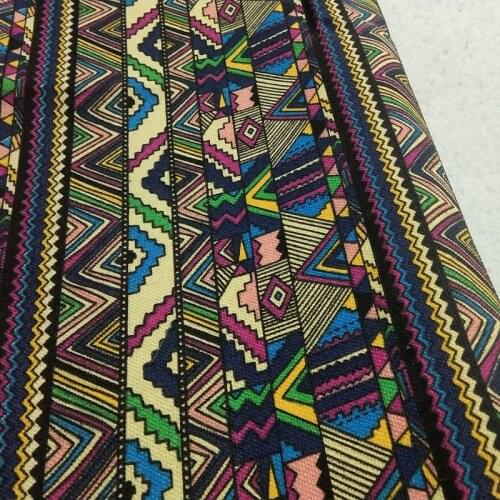 100% Cotton viaPhil Thick & Tough Geometry Stripe Printed Cotton Canvas Fabric Animal Fabric Party Home Decor