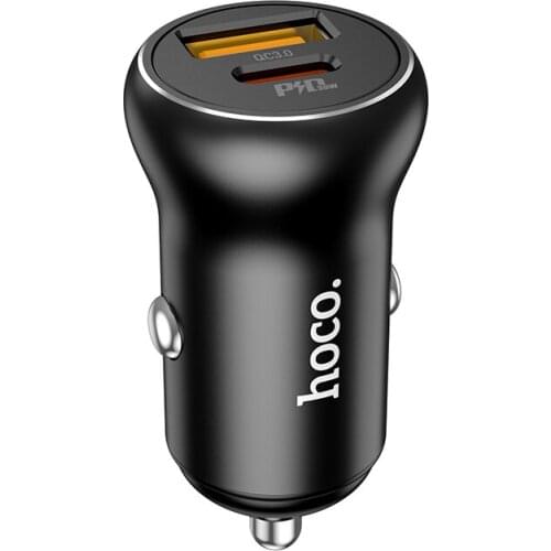 HOCO NZ5 Smooth Road PD30W+QC3.0 Car Charger USB+Type-C For iPad iPhone Huawei Xiaomi Samsung Mobile Double Port Charging