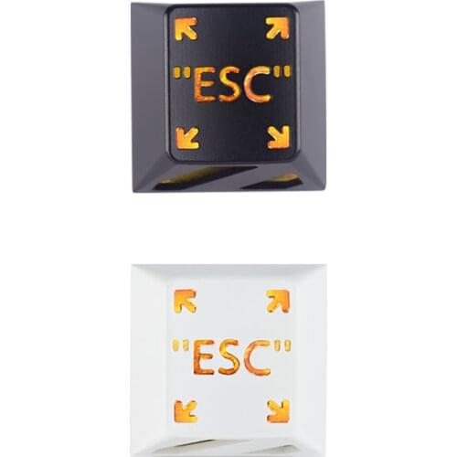 Holyoops ESC R1 Artisan Keycap CNC anodized aluminum Compatible Cherry MX switches Back lit white orange black