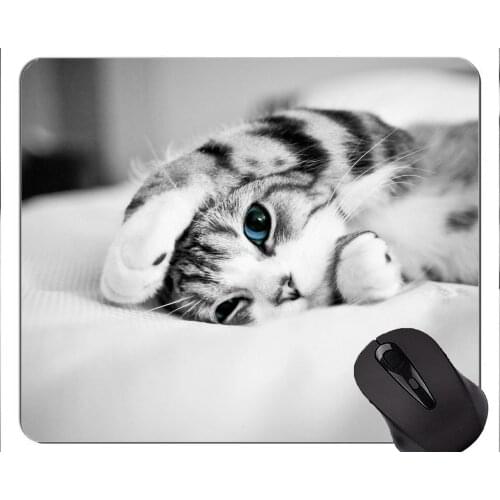 Gaming Mouse Pad Custom,Blue Eyes Kitten Cute Cat Home Office Computer Accessories Mousepads