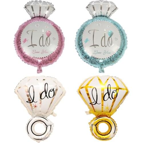 Diamond Ring Ballon I Do Aluminiun Foil Balloons Gold Silver Inflatable Helium Balloon Wedding Engagement Balls Party Decor