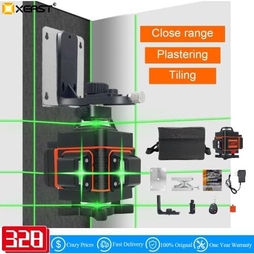 XEAST 3D 12 lines laser level 360 Vertical And Horizontal Self-leveling Cross Line Green Beam
