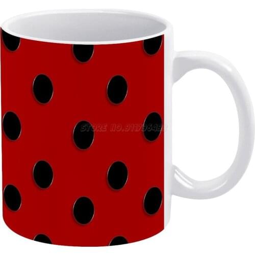 A Little White Mug Custom Printed Funny Tea Cup Gift Personalised Coffee Mug Lady Bug Red Rouge Black Noir Spring Luck Good Lu