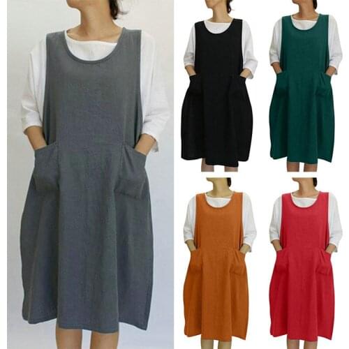 Fashion Spring 2021 Chinese Style Retro Womens Cotton Round Collar Dress