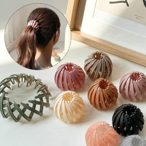 Hairy Crab Korea Ins Simple European And American Birds Nest Bright Color Ball Head Ponytail Buckle Hairpin Female Hair Ring