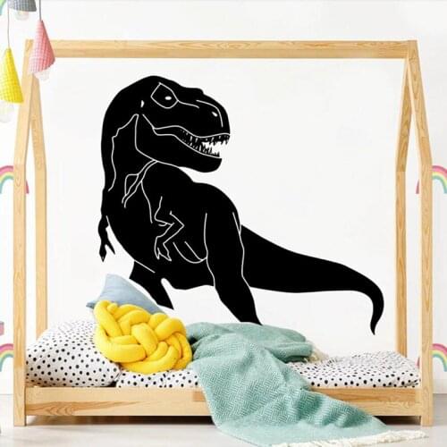 Cartoon T-Rex Dinosaur Animal Wall Sticker Boy Room Nursery Vintage Jurassic Park World Dino Wall Decal Bedroom Vinyl Decor