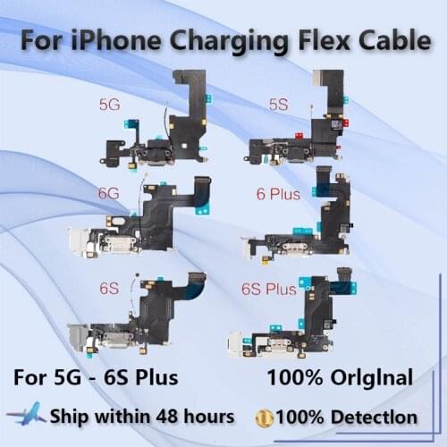 New Headphone Audio Jack Microphone Flex cable For iphone 6G 5G 5S 6Plus 6S 6SPlus Charger Charging Port USB Dock Connector