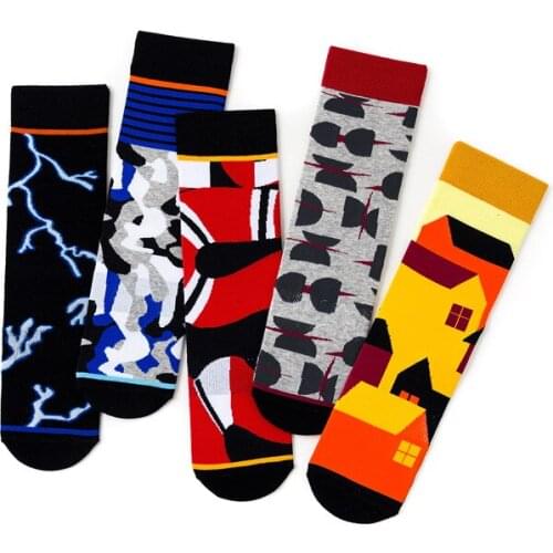 New Style Men Sock Trend Autumn Winter Street Couples Lightning Harajuku Skateboard Unisex Novelty Casual Harajuku Socks Women