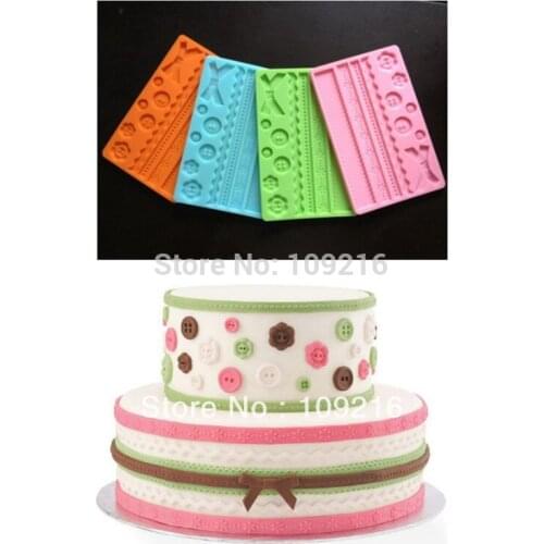 Wholesale!!!New style Buttons etc. (HY1-126) Food Grade Silicone Handmade Fondant Crafts DIY Mold Cake Decorating