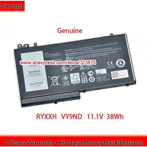 Genuine RYXXH VY9ND Battery for Dell Latitude E5450 E5550 12 5000 E5250 Laptop 11.1V 38Wh