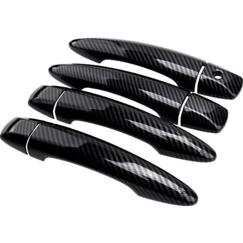 CITALL 8pcs/set Carbon Fiber Style Outside Door Handle Cover Trim Fit For Nissan Sentra 2020 2021