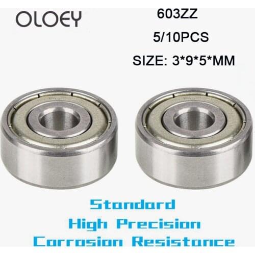 Bearing 603ZZ 5/10PCS 3*9*5mm High Quality Ball Bearings 3D Deep Groove Pulley Wheel High Precision And Corrosion Resistance