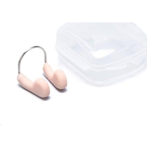 Durable No-Skid Soft Silicone Steel Wire Nose Clip for Swimming Diving Water Sports Nose Clip Skin Color Swimming Accessories