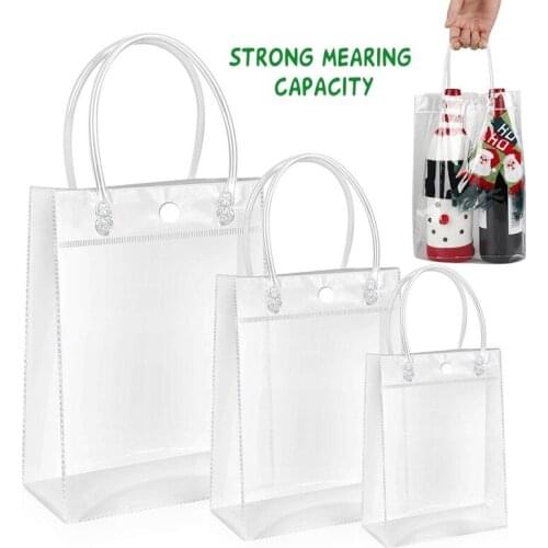 Clear Tote Waterproof Bag PVC Transparent Shopping Shoulder Handbag Environmentally Travel Storage Shoes Bags Party Favor Bags