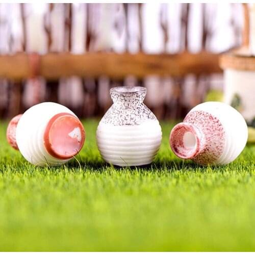 Cute Mini Flower Vase Miniature Craft DIY Figurines Resin Craft Doll House Decor Fairy Garden Desktop Ornament Decoration