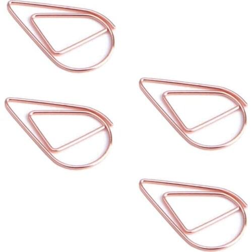 200 pcs Rose Gold Cute Paper Clips, Smooth Drop-Shaped Paper Clips for Office School Student(1 inch / 25mm)
