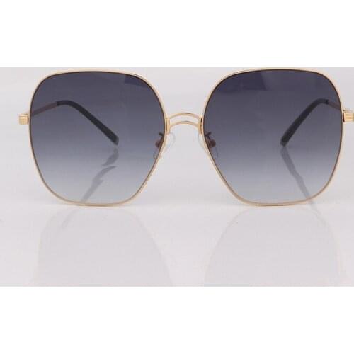 Square gold frame sunglasses women fashion oversize Gradient grey lenses