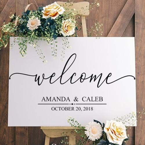 Wedding Decor Sign Welcome Decal Chalkboard Decals Welcome To The Wedding Design Vinyl Wall Sticker Modern DIY Decor C494