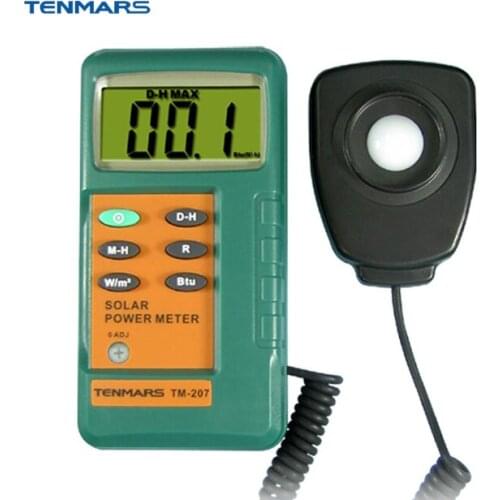 TENMARS TM-207 Solar Power Meter Remove Sensor Wire Length 1.5M With 3 1/2 Digits LCD Display
