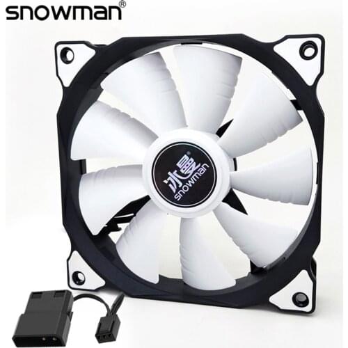 SNOWMAN 120mm Silent Case Fan PC 12CM Cooling Fan Quiet Computer Cooler Fan Case Cooling Fans 12V DC 3 Pin 120mm Mute Fan Molex