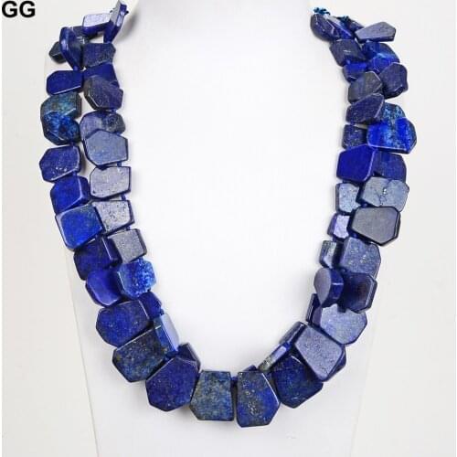 GuaiGuai Jewelry Stunning! Natural Blue Lapis Blue Crystal Necklace For Women Lady Jewelry