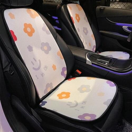 Universal Cartoon Flower Biscuit Car Interior Decorations Four Seasons Summer Cool Car Front Back Seat Cushion Cover Suite