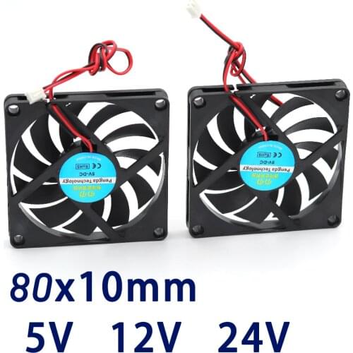 3d printer fan 8010 2pins 80mm 80x80 x10 mm 8cm graphics card DC 5V / 12V 24V 2P 1pcs