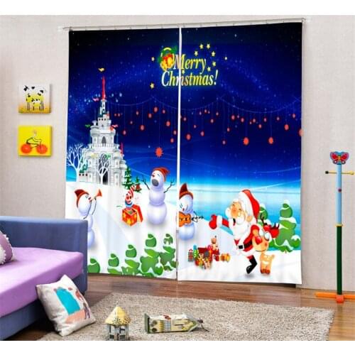 Santa Claus Blackout Curtains For Living room Bedding room Decor Tapestry Wall Carpet Drapes Cotinas