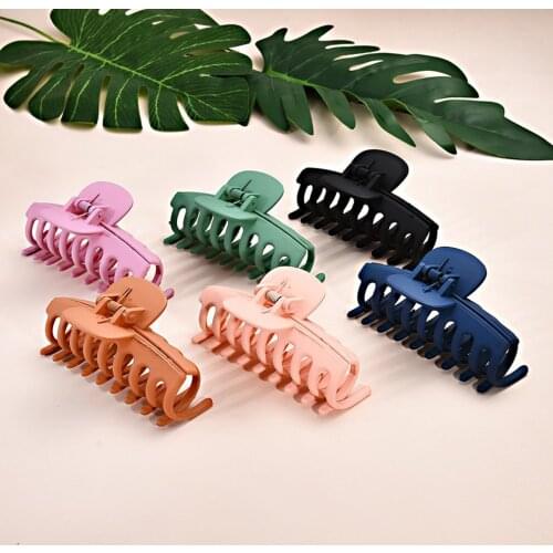 Ladies Elegant Large Hair Claw Clip Solid Color Acrylic Clamp Hairpin Hair Claw Clip Korean Hair Top Clip