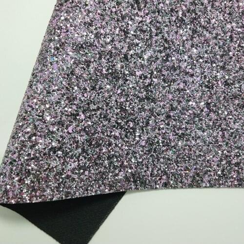 1PC 21X29CM Synthetic Letaher, Cuero Sintetico Purple Chunky Glitter Leather For Making Bows Accessories LEOsyntheticoDIY T44D