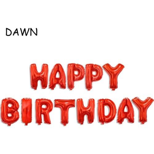 13pcs/lots free shipping Gold, silver, blue. Red, pink letters Happy Birthday Balloons party decoration supplies happy birthday