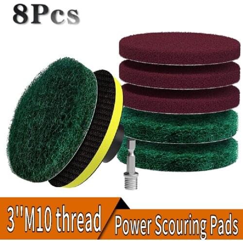 3 Inch Drill Brush Power Scouring Pads Heavy Duty Tub and Tile Cleaner - Household Cleaning Kit Includes Drill Attachment