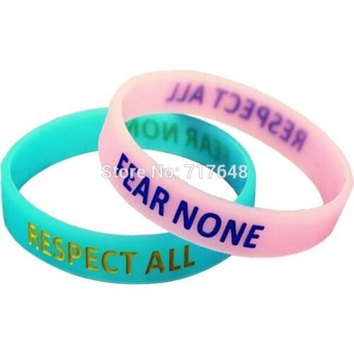 300pcs Respect All Fear None wristband silicone bracelets free shipping by epacket A