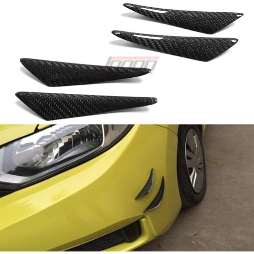 4Pcs Carbon Fiber Front Bumper Lip Splitter Fins Body Spoiler Canards Refit Trim For MAZDA3 MAZDA6 RX-8 2003-2017