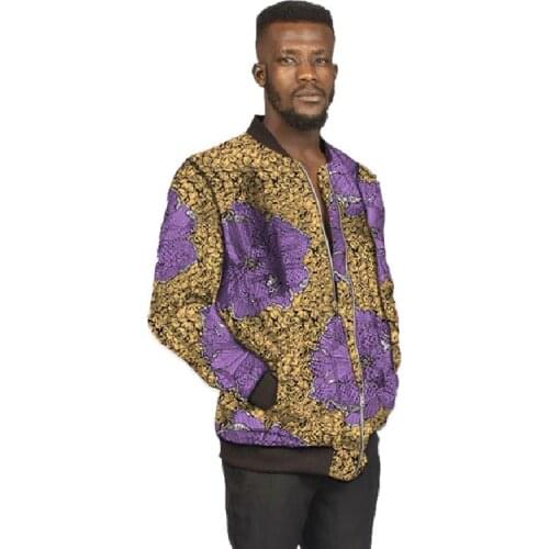 African clothing customized for men baseball dashiki coat casual outwear retro patterns bomber jackets Africa clothing