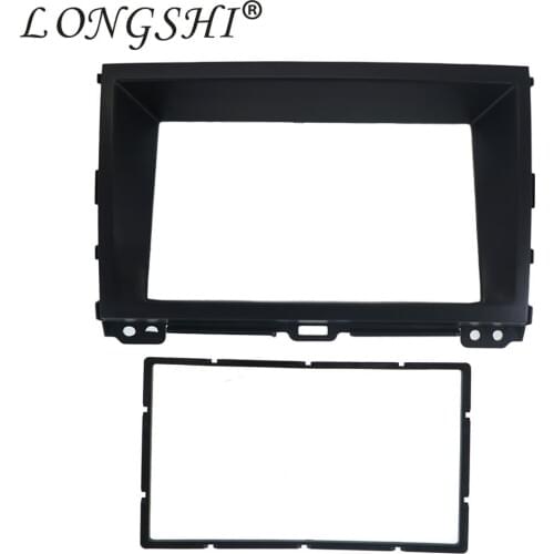LONGSHI 2 Din Black Double Din Car Radio Fascia for 2009 Toyota Prado 120 CD Trim Dashboard Panel Stereo Player